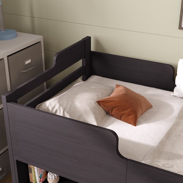 Children's Wooden Mid Sleeper Cabin Bed with Drawers and Shelves Storage, Versatile Bed Frame for Bedroom, 196L x 94W x 92H cm, Taupe Aosom.UK