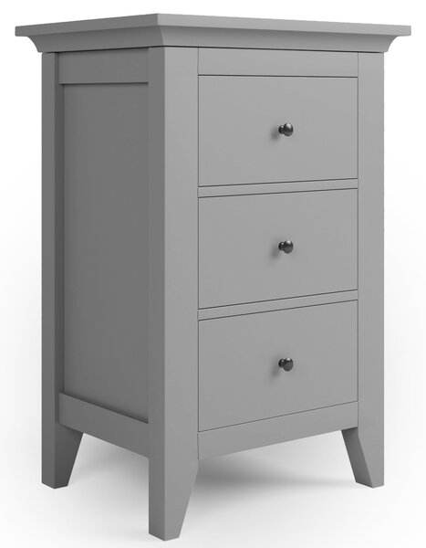 Lynton 3 Drawer Bedside Table, Grey