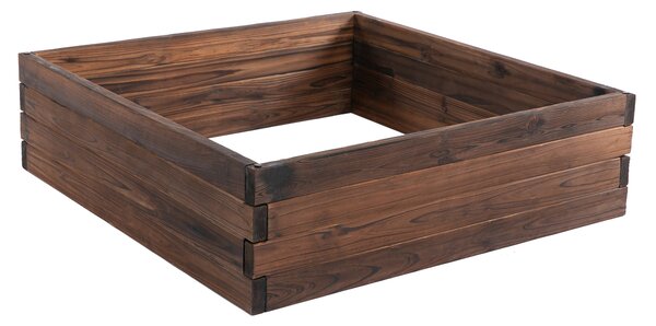 Outsunny Raised Garden Bed Planter Box: Wooden Outdoor Patio Planter for Plant, Flower & Vegetable Growing, 80L x 80W x 22.5H cm Aosom UK