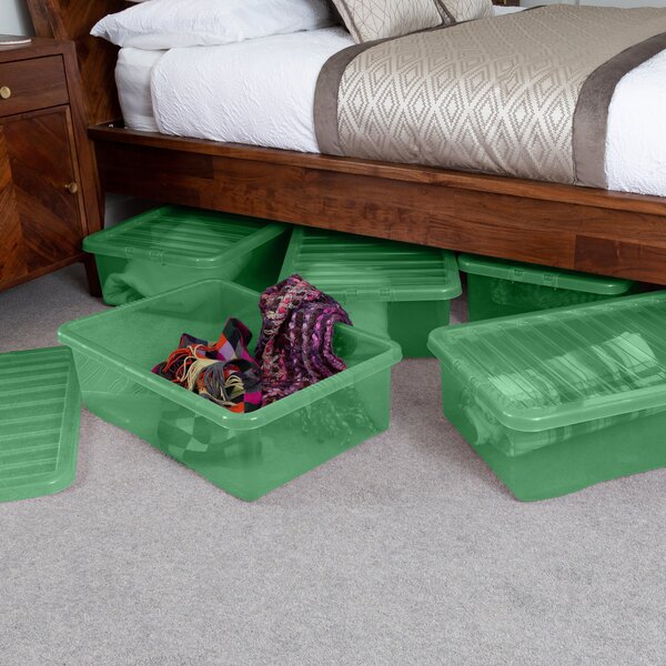 Wham Crystal Set of 5 Underbed Boxes & Lids, 32L