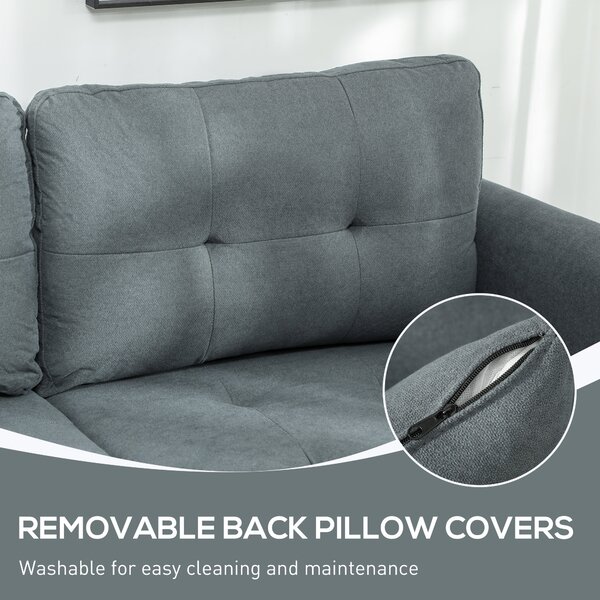 HOMCOM 'L' Shape Modular Sofa, with Storage - Dark Grey Aosom UK
