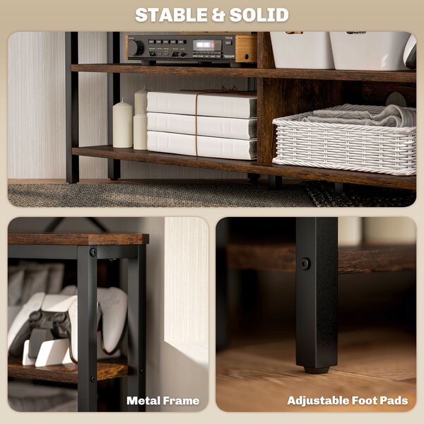 HOMCOM Industrial-Style Corner TV Unit - Black/Brown Aosom UK