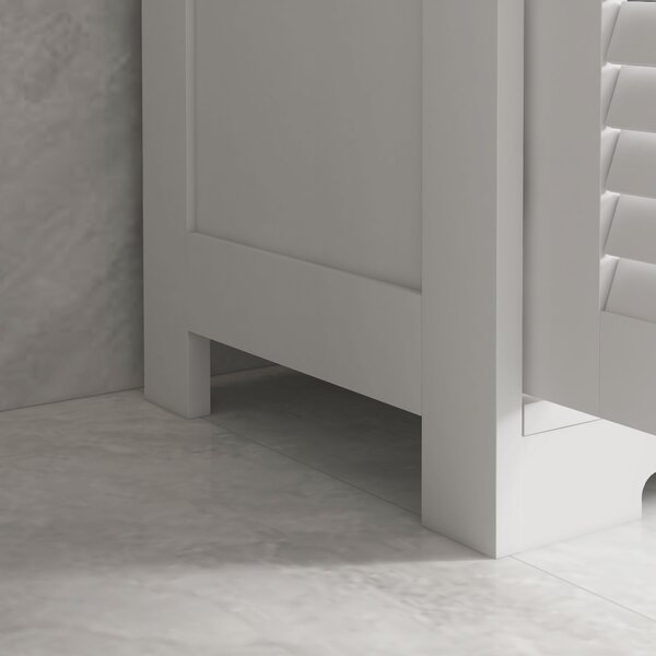 Kleankin Louvred Door Bathroom Storage Unit, Floor Cabinet with Drawers, Open Shelf, Adjustable Shelf, White Aosom UK