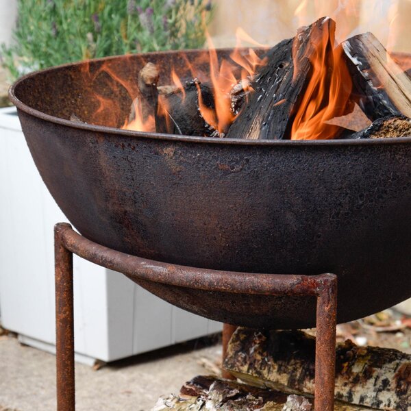 Outdoor Cast Iron Firebowl with Stand