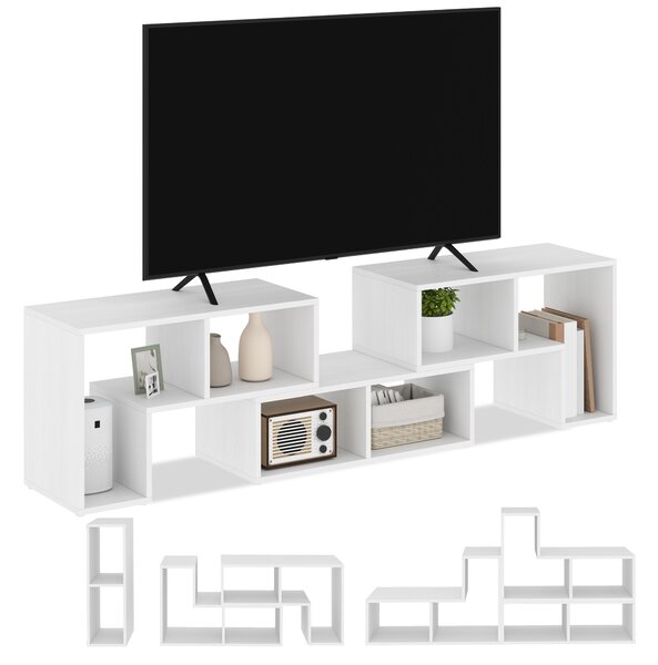 HOMCOM Modular TV Stand, Free Combination Unit with Storage Shelves, Expandable Entertainment Centre for Living Room, White Aosom UK