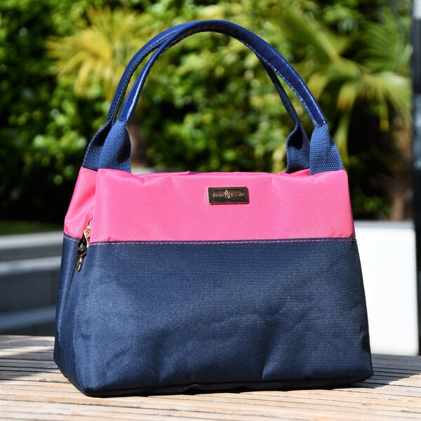 Colour Block Handbag Design Insulated Tote Lunch Bag