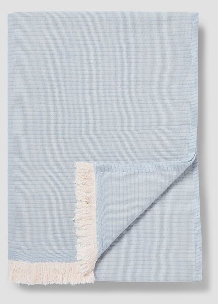 Dusk Blue Cotton Textured Throw | Default | Piglet in Bed