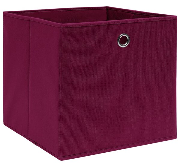 Storage Boxes 4 pcs Dark Red 32x32x32 cm Fabric