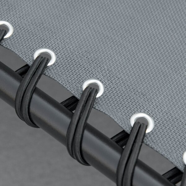 Outsunny Folding Sun Lounger, Reclining Camping Bed with 5-Position Adjustable Backrest, Pillow, Grey