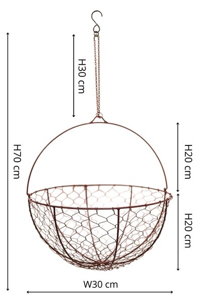 Netted Wire Hanging Basket