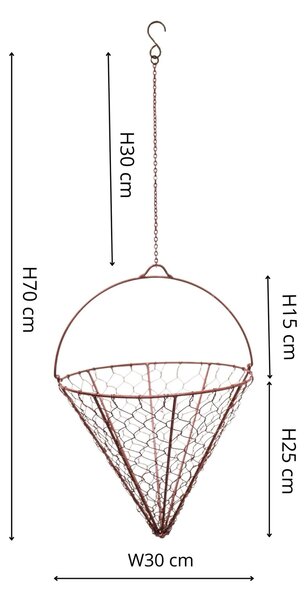 Netted Wire Cone Hanging Basket