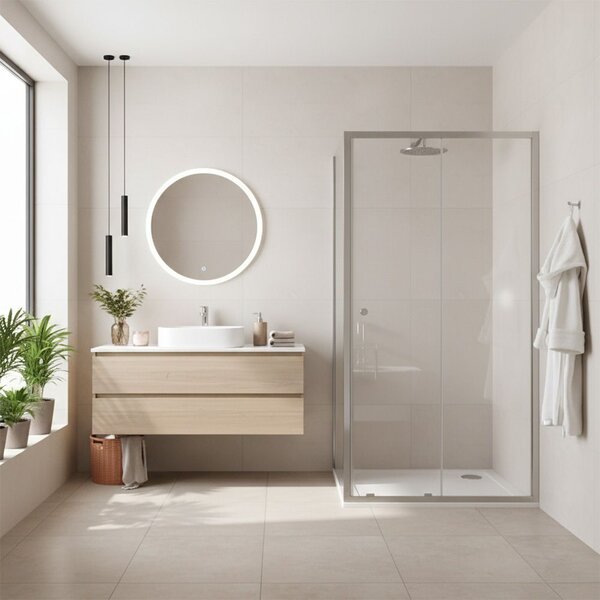 Shower enclosure Rea Primo Slide 110x100 Chrome