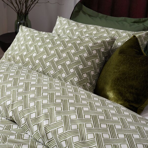 HÖEM Alexa Cotton Rich Duvet Cover & Pillowcase Set, Green