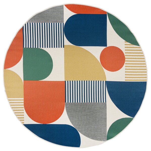 Geo Fusion Indoor Outdoor Circle Rug