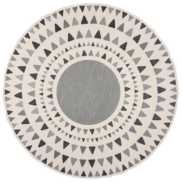 Shadow Rays Geometric Indoor Outdoor Circle Rug