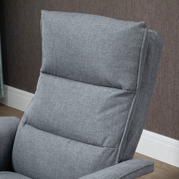 HOMCOM Swivel Massage Recliner Chair with Footstool, Remote Control, Steel Base, Cat Scratch Resistant, Grey Aosom UK