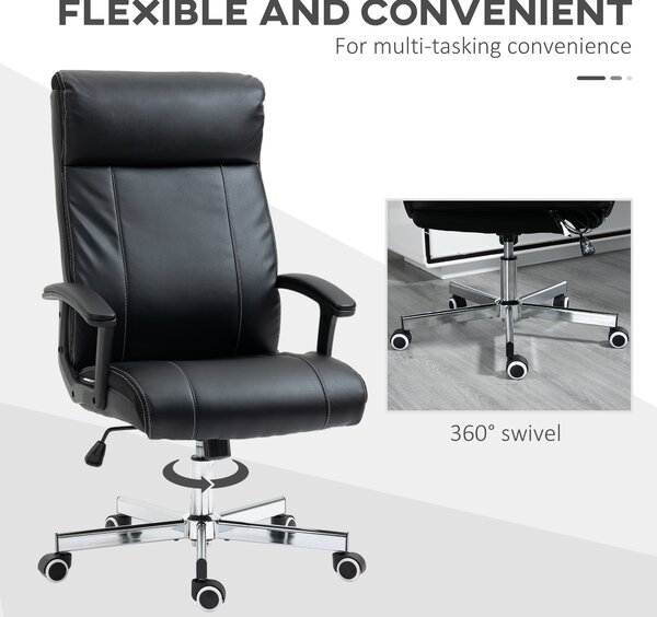 Vinsetto Massage Office Chair, High-Back VibrationComputer Chair with Tilt Function, Remote Control and Adjustable Height, Black