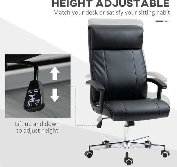 Vinsetto Massage Office Chair, High-Back VibrationComputer Chair with Tilt Function, Remote Control and Adjustable Height, Black