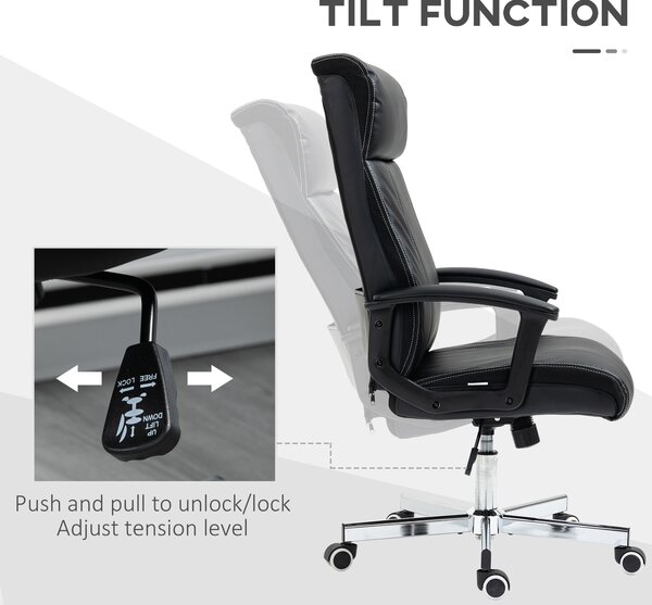 Vinsetto Massage Office Chair, High-Back VibrationComputer Chair with Tilt Function, Remote Control and Adjustable Height, Black