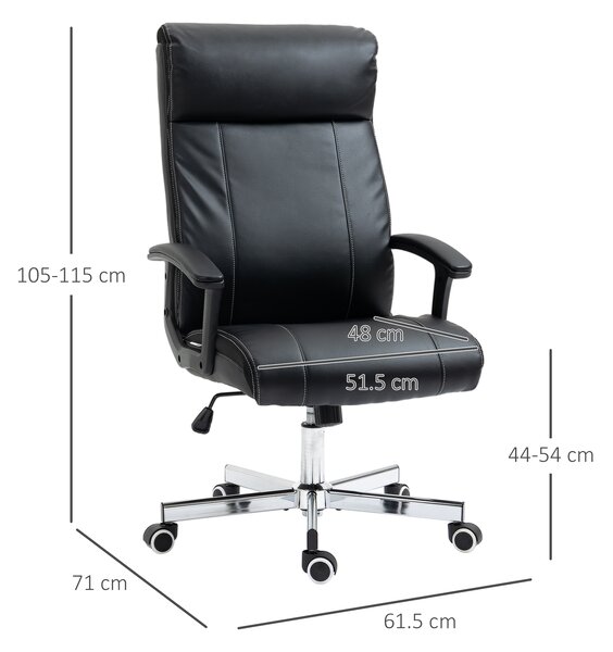 Vinsetto Massage Office Chair, High-Back VibrationComputer Chair with Tilt Function, Remote Control and Adjustable Height, Black