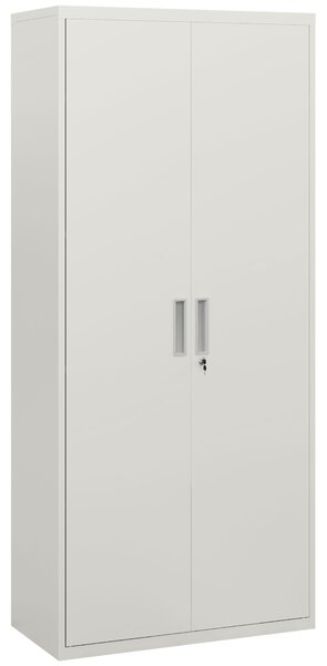 HOMCOM Metal Filing Cabinet Office Storage Cabinets with 5 Adjustable Shelf Steel Frame Office Cabinet with Lockable Doors, White Aosom UK