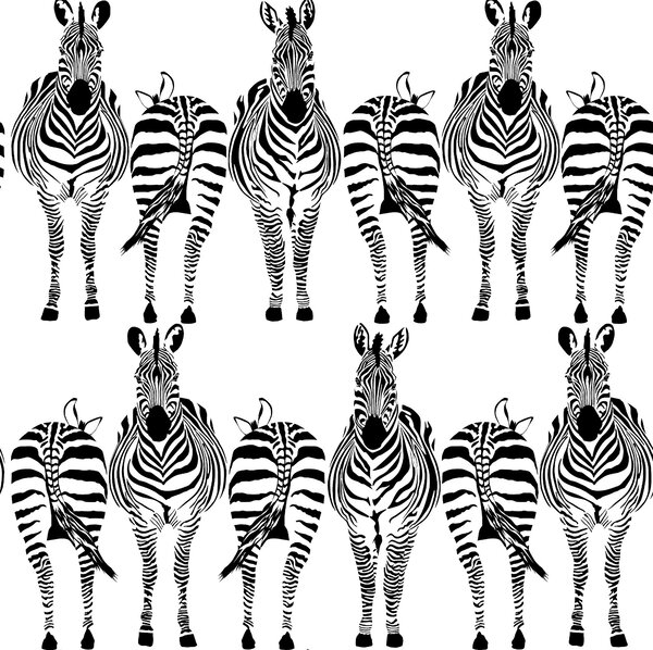 Cheeky Zebra Mono Wallpaper