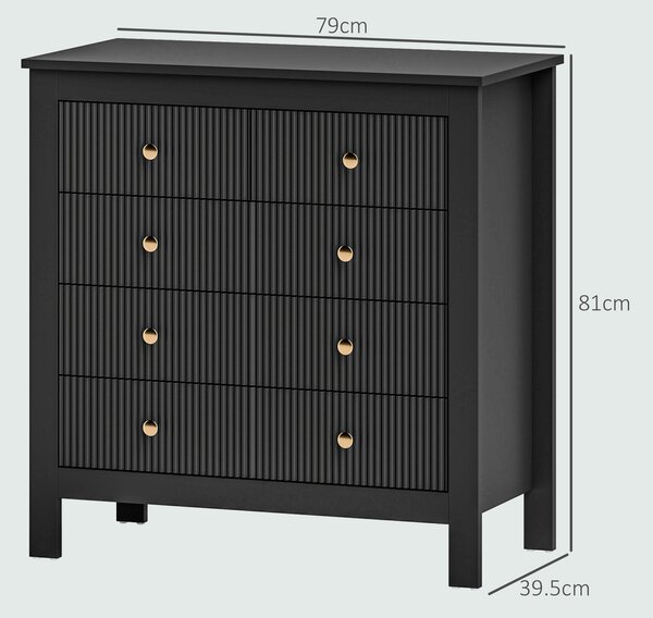 HOMCOM Elegant Chest of Five Drawers - Black