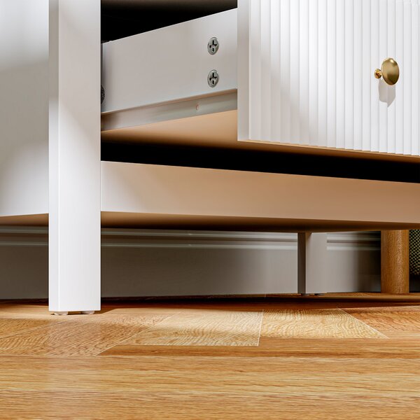 HOMCOM Chest of Five Drawers, Elegant Bedroom Storage Cabinet, White Aosom UK