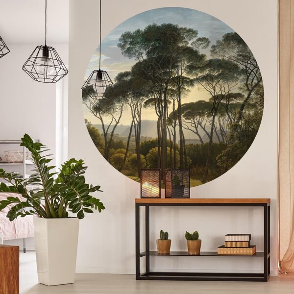 WallArt Wallpaper Circle Umbrella Pines in Italy 190 cm