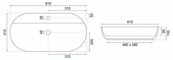 Countertop Basin REA Aura