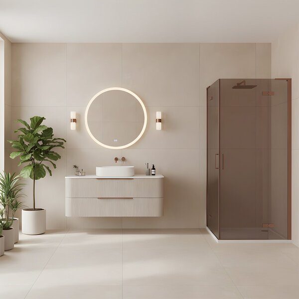 Shower enclosure REA Hugo Double 80x80 Copper Brush