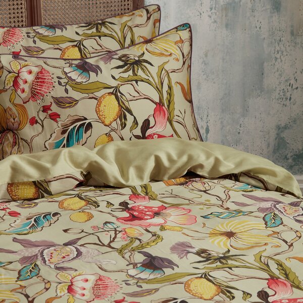 EW by Edinburgh Weavers Morton Floral 100% Cotton Sateen Duvet Cover & Pillowcase Set