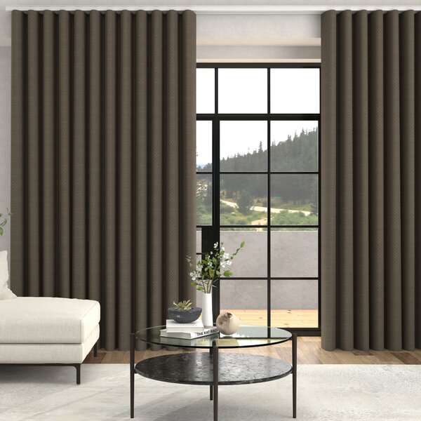 Kris Woven Diamond Made To Measure Curtains + FREE Track - Wave Biscuit