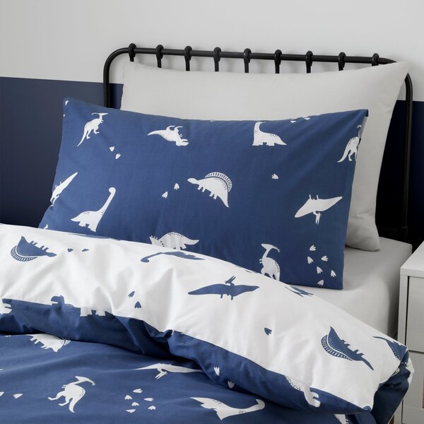 Navy Dino Duvet Cover and Pillowcase Set