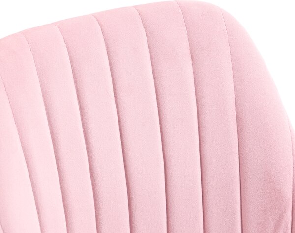 Vinsetto Velvet-Feel Armless Office Chair - Pink