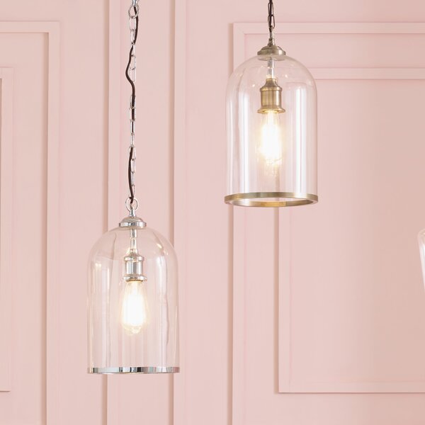 Rimmed Glass Cloche Pendant Light