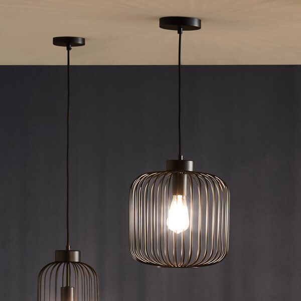 Dania Matt Black Metal Wire Pendant Light