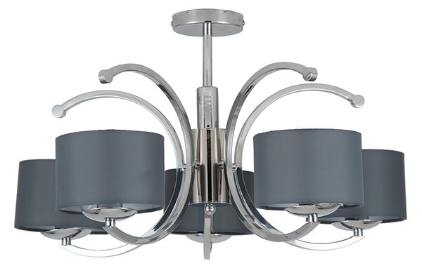 Arcadia 5 Curved Arm Semi Flush Pendant