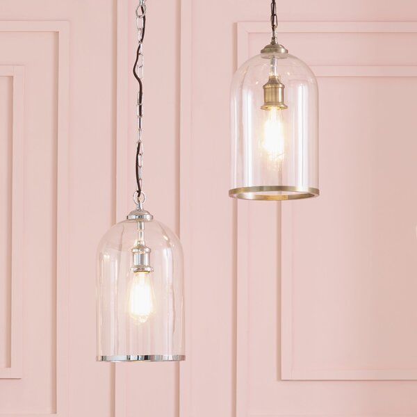 Rimmed Glass Cloche Pendant Light