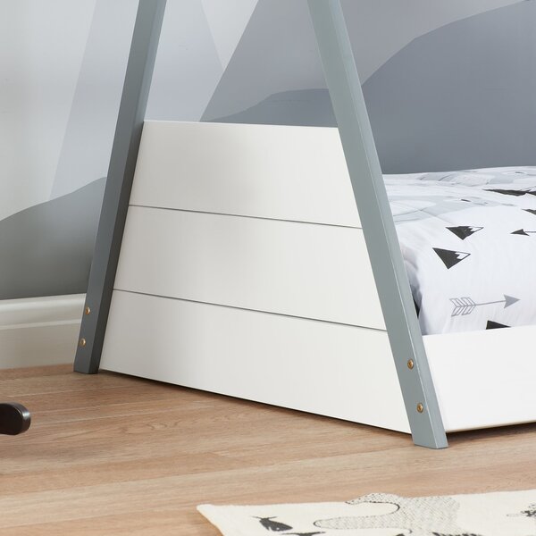 Kids Teepee Bed, White & Grey