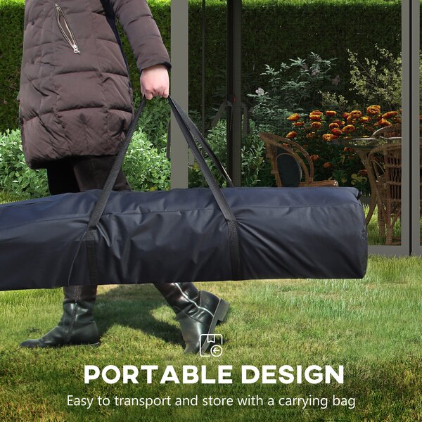 Outsunny 3 x 3m Pop Up Gazebo with Sides, Double-Roof Garden Tent with Netting and Carry Bag for Outdoor Patio, Dark Grey Aosom UK