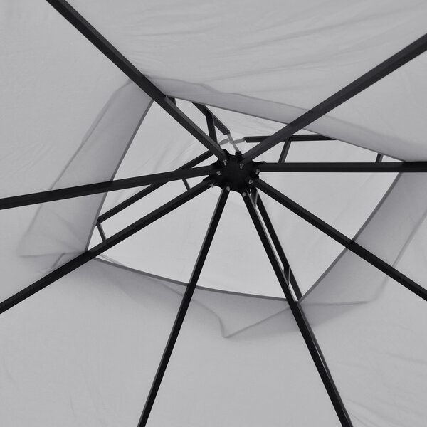 Outsunny 3 x 3 M Garden Gazebo Patio Party Tent Shelter Outdoor Canopy Double Tier Sun Shade Metal Frame Light Grey Aosom UK