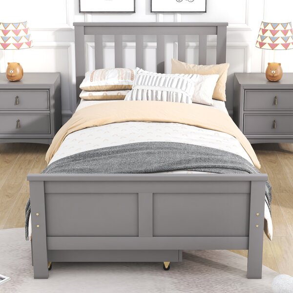 Wooden Solid Pine Divan Storage Bed with Drawers, Single 3ft Bed Frame, Solid Bed Frames with under Bed Storage, 196x100x82 cm, Gray Aosom.UK
