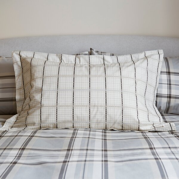 Piper Checked Grey Oxford Pillowcase