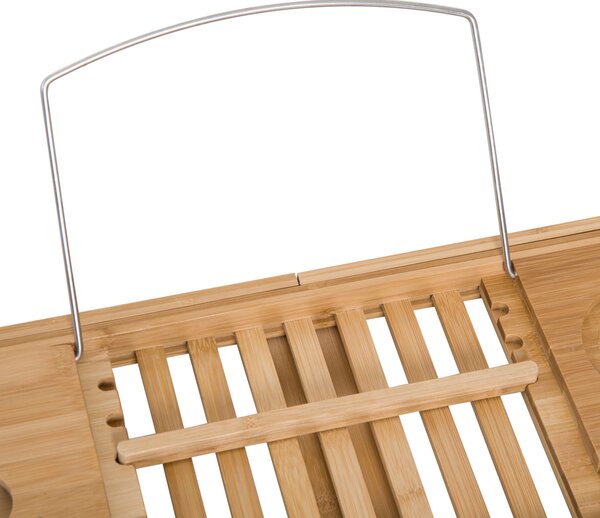 HOMCOM Extendable Bamboo Bathtub Shelf Rack Bath Caddy Tray Bathroom Storage, Set of 2 Aosom UK