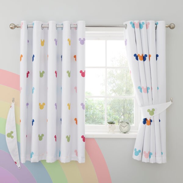 Disney Mickey Mouse Rainbow Blackout Eyelet Curtains