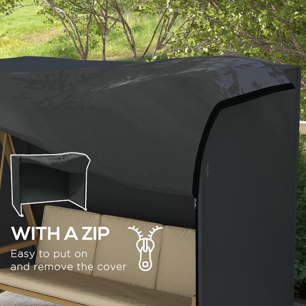 Outsunny Swing Seat Cover: Weatherproof Canopy for Cosy Outdoor Lounging, 3-Seater Protection
