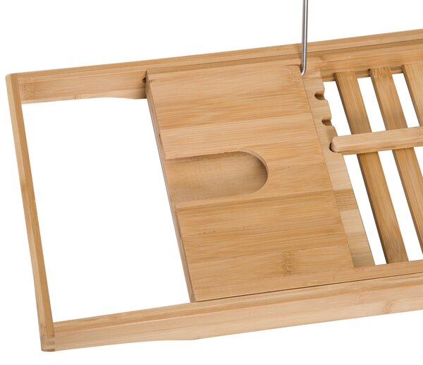 HOMCOM Extendable Bamboo Bathtub Shelf Rack Bath Caddy Tray Bathroom Storage, Set of 2 Aosom UK