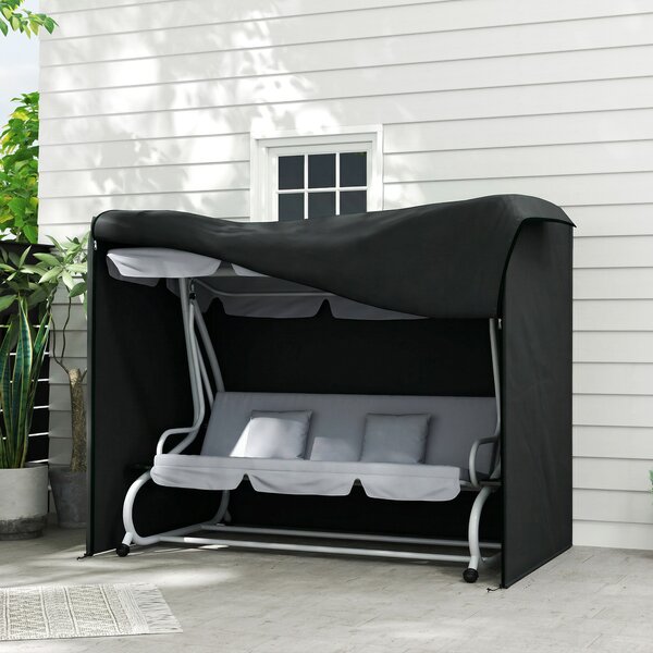 Outsunny Swing Seat Cover: Weatherproof Canopy for Cosy Outdoor Lounging, 3-Seater Protection