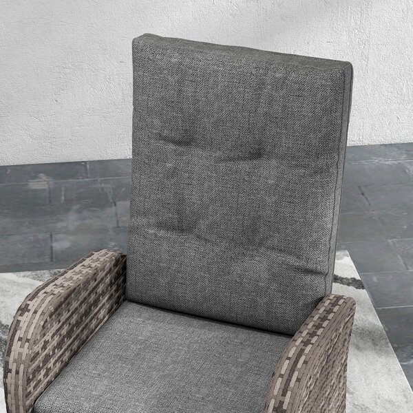 Outsunny 2 Seater Patio Rattan Wicker Chaise Lounge Sofa Set w/ Cushion for Patio Yard Porch